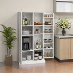 Meuble de rangement de cuisine autoportant à 14 niveaux avec 2 portes