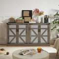 Buffet en rotin de 64,96W avec meuble de rangement à 4 portes - N/A