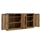 Buffet en rotin de 64,96W avec meuble de rangement à 4 portes - N/A