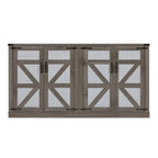 Buffet en rotin de 64,96W avec meuble de rangement à 4 portes - N/A
