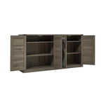 Buffet en rotin de 64,96W avec meuble de rangement à 4 portes - N/A