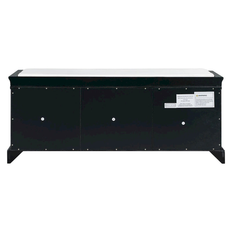 Banc de rangement avec 2 tiroirs et 2 placards, Banc à chaussures avec coussin amovible pour salon, entrée