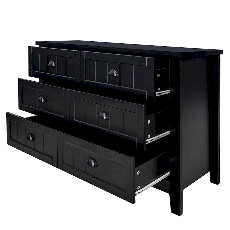 Commode à tiroirs, armoire d'appoint, buffet, comptoir de service, cadre en bois massif, panneau de porte en plastique