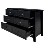 Commode à tiroirs, armoire d'appoint, buffet, comptoir de service, cadre en bois massif, panneau de porte en plastique