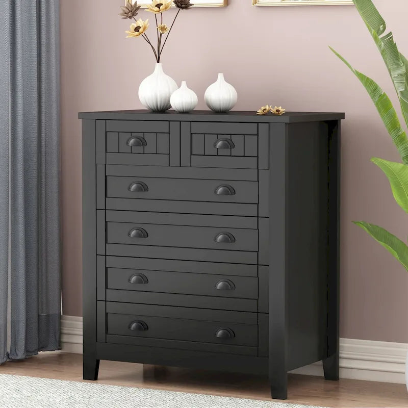 Commode à tiroirs, armoire d'appoint, buffet, comptoir de service, cadre en bois massif, panneau de porte en plastique