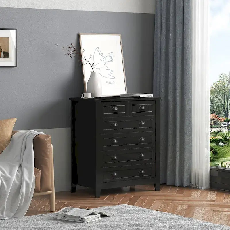 Commode à tiroirs, armoire d'appoint, buffet, comptoir de service, cadre en bois massif, panneau de porte en plastique