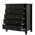 Commode à tiroirs, armoire d'appoint, buffet, comptoir de service, cadre en bois massif, panneau de porte en plastique
