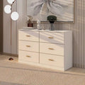 Commode moderne blanche à 6 tiroirs pour chambre - Grande capacité de rangement, robuste et sûre