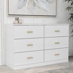 Commode moderne blanche à 6 tiroirs pour chambre - Grande capacité de rangement, robuste et sûre