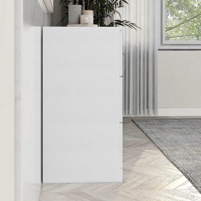 Commode moderne blanche à 6 tiroirs pour chambre - Grande capacité de rangement, robuste et sûre