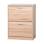 Meuble à chaussures en bois pour entrée, meuble de rangement à chaussures blanc avec 2 portes battantes 20,94x9,45x43,11 pouces
