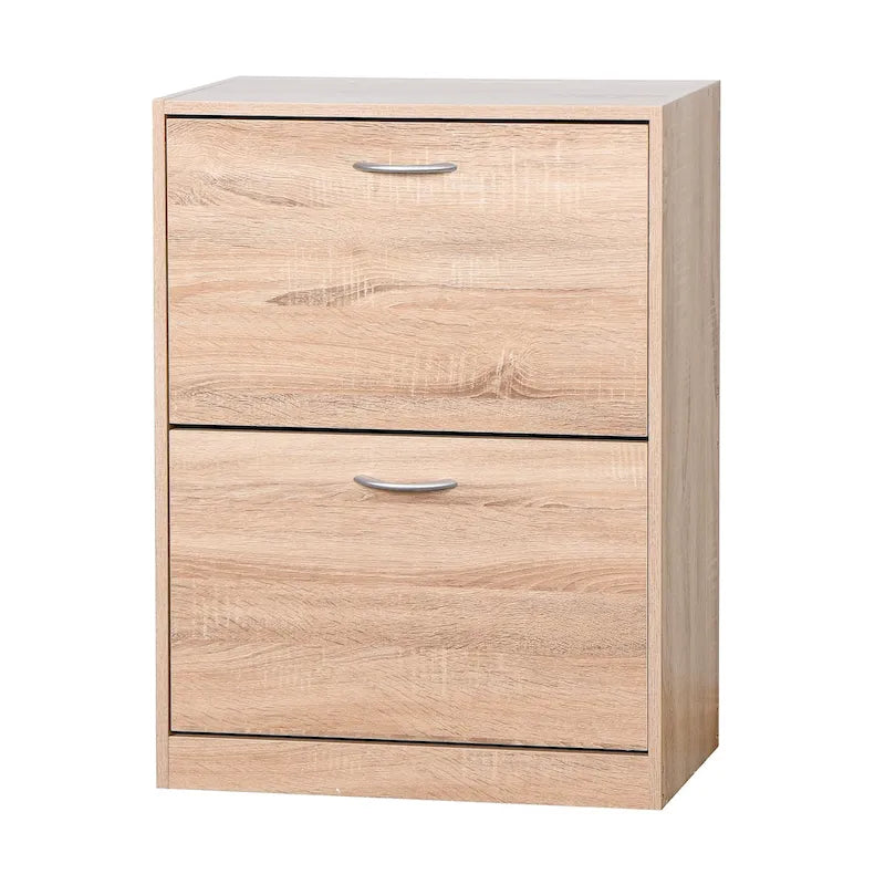 Meuble à chaussures en bois pour entrée, meuble de rangement à chaussures blanc avec 2 portes battantes 20,94x9,45x43,11 pouces