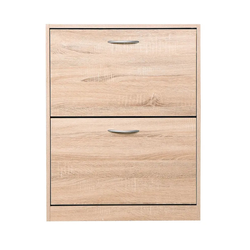 Meuble à chaussures en bois pour entrée, meuble de rangement à chaussures blanc avec 2 portes battantes 20,94x9,45x43,11 pouces