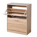 Meuble à chaussures en bois pour entrée, meuble de rangement à chaussures blanc avec 2 portes battantes 20,94x9,45x43,11 pouces