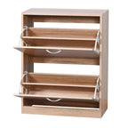 Meuble à chaussures en bois pour entrée, meuble de rangement à chaussures blanc avec 2 portes battantes 20,94x9,45x43,11 pouces