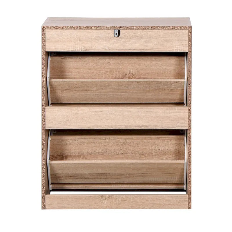 Meuble à chaussures en bois pour entrée, meuble de rangement à chaussures blanc avec 2 portes battantes 20,94x9,45x43,11 pouces