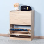 Meuble à chaussures en bois pour entrée, meuble de rangement à chaussures blanc avec 2 portes battantes 20,94x9,45x43,11 pouces