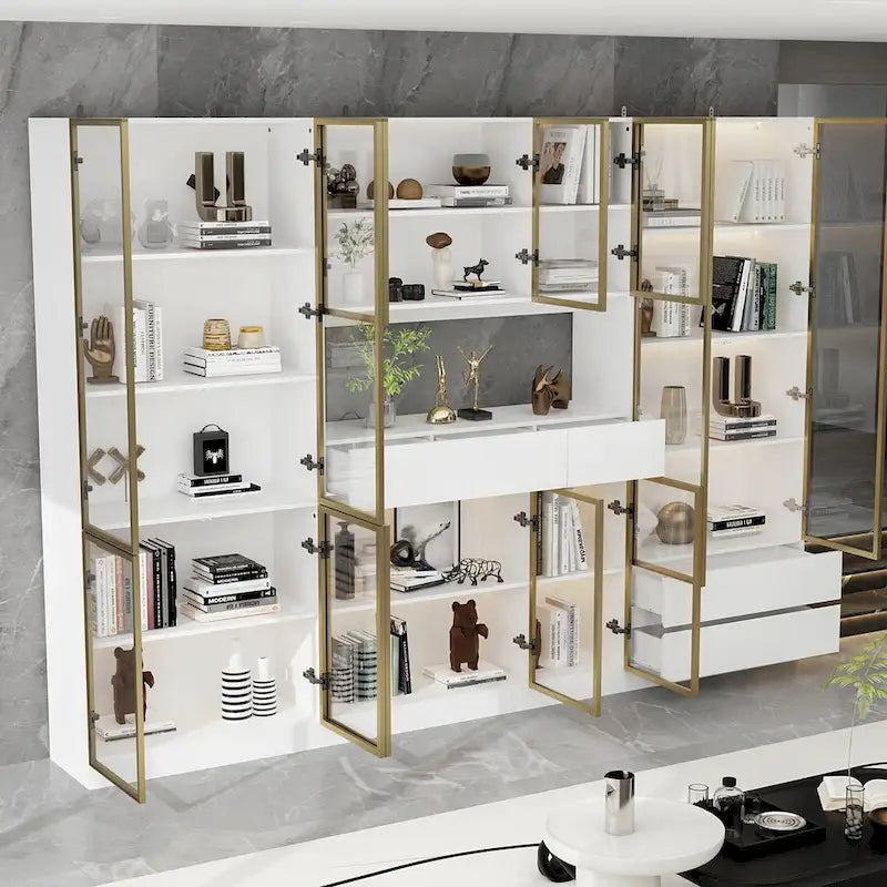 Vitrine haute modulaire élégante avec éclairage LED