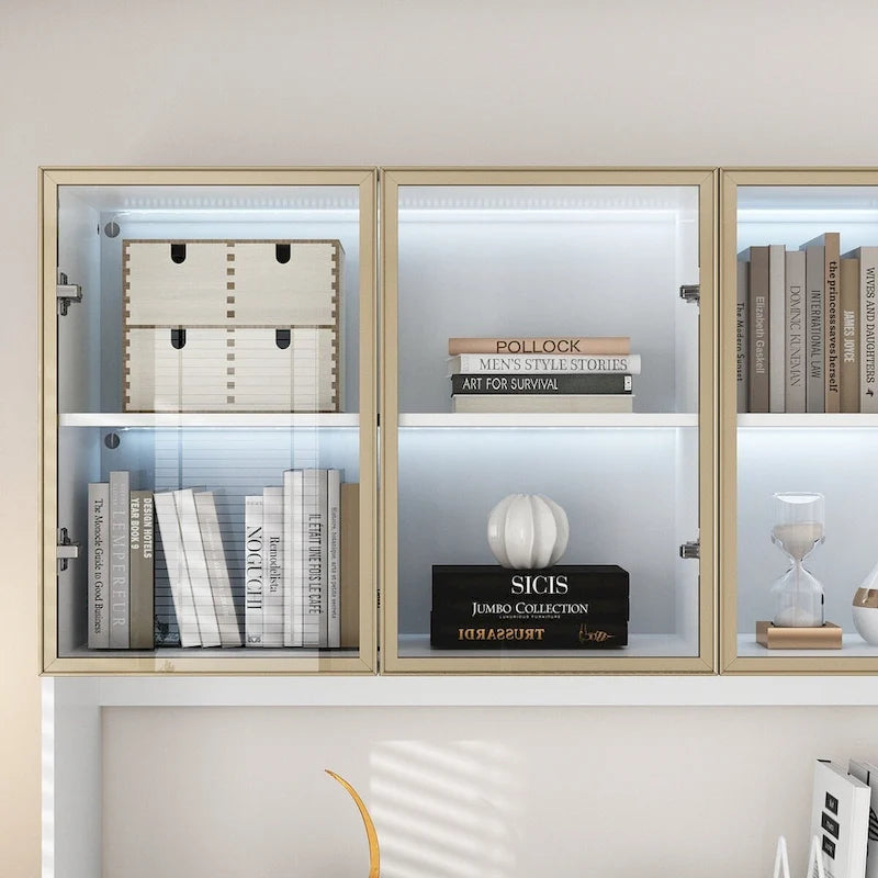 Vitrine haute modulaire élégante avec éclairage LED