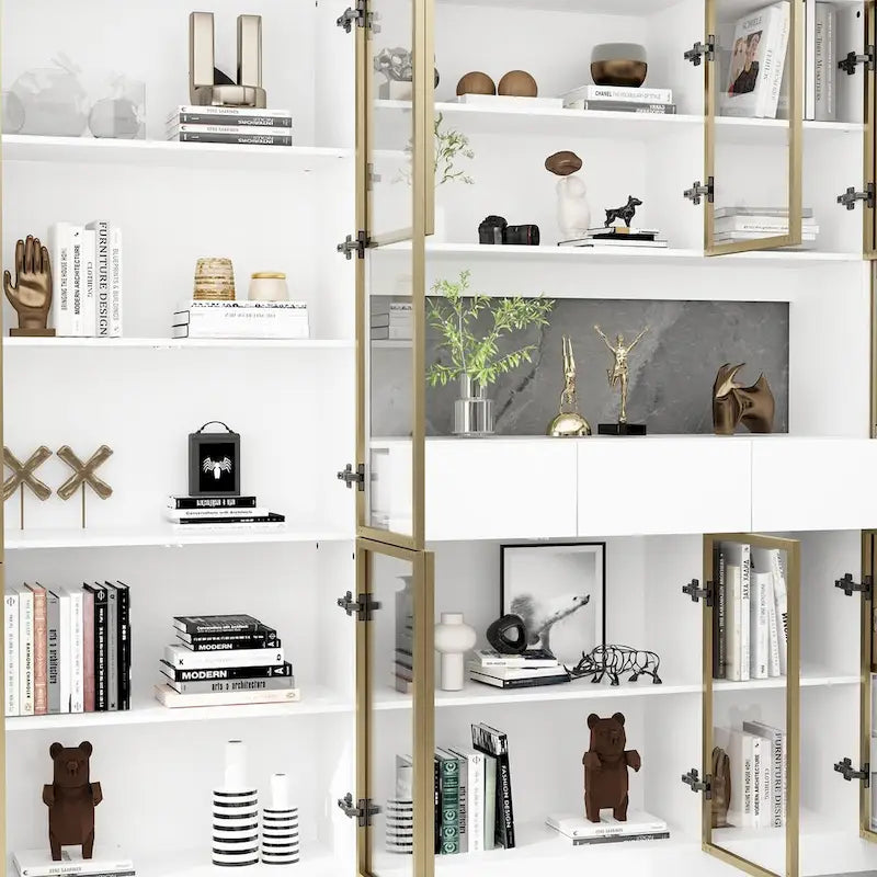 Vitrine haute modulaire élégante avec éclairage LED