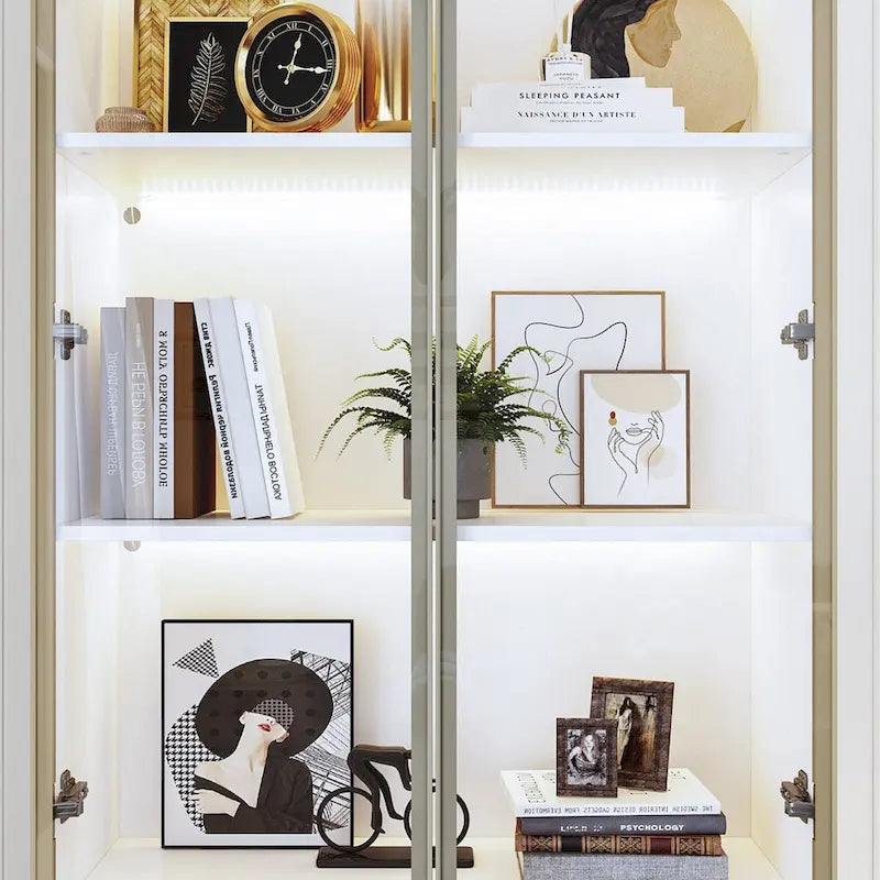 Vitrine haute modulaire élégante avec éclairage LED
