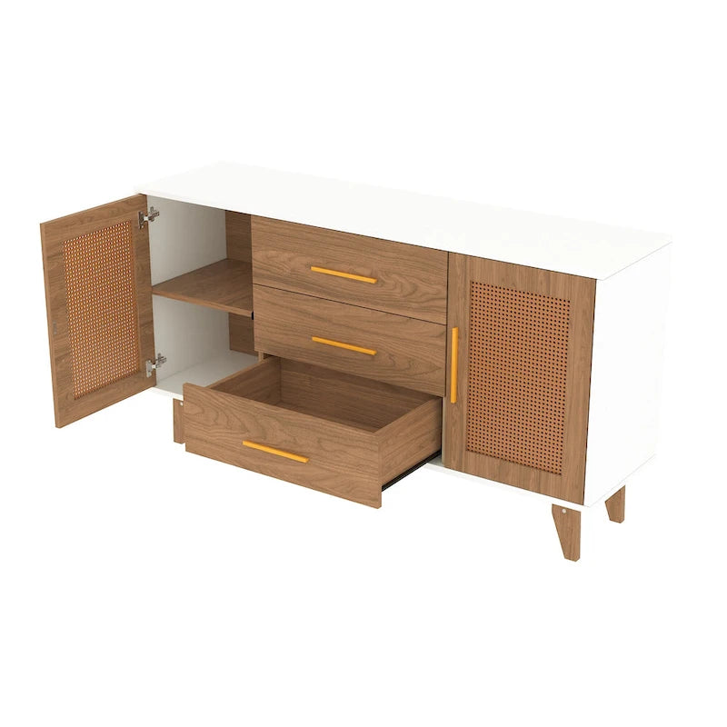 Meuble de rangement en rotin de 59 pouces