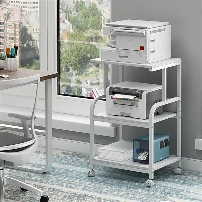 Support d'imprimante, table d'imprimante à 3 étagères avec roulettes - 20.08 x 15.75 x 30.12