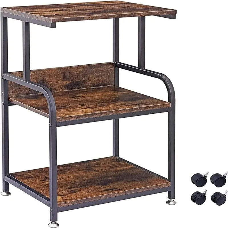Support d'imprimante, table d'imprimante à 3 étagères avec roulettes - 20.08 x 15.75 x 30.12