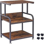 Support d'imprimante, table d'imprimante à 3 étagères avec roulettes - 20.08 x 15.75 x 30.12