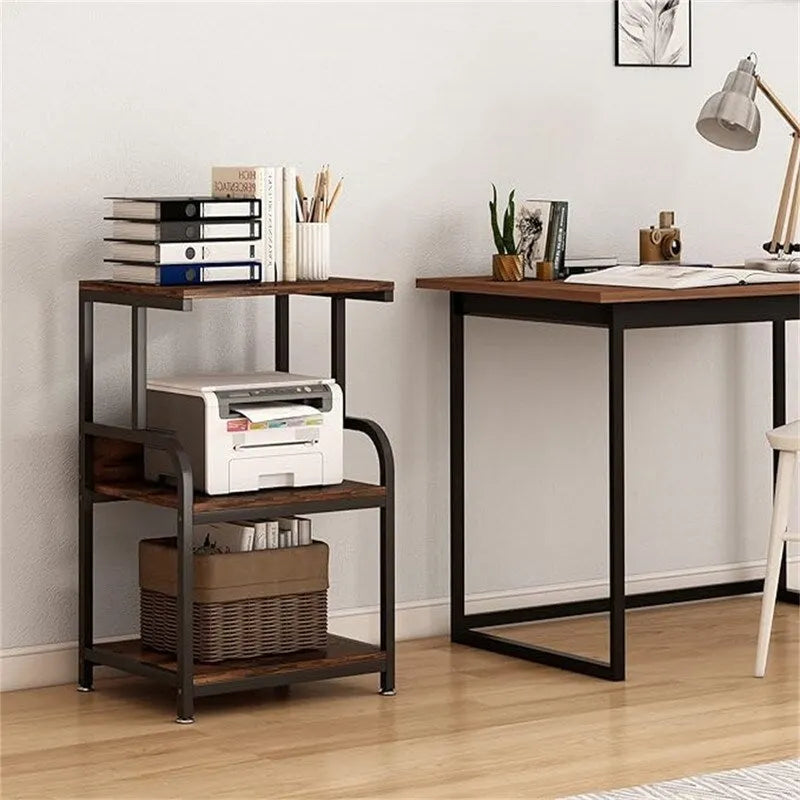 Support d'imprimante, table d'imprimante à 3 étagères avec roulettes - 20.08 x 15.75 x 30.12