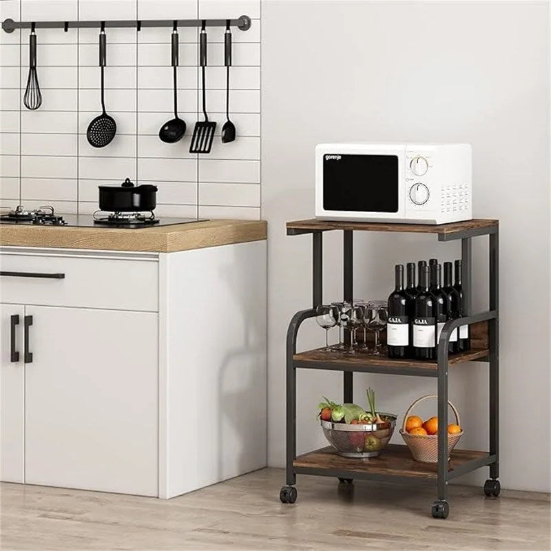 Support d'imprimante, table d'imprimante à 3 étagères avec roulettes - 20.08 x 15.75 x 30.12