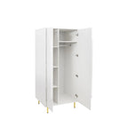 Armoire blanche moderne à 2 portes pour chambre à coucher