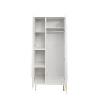 Armoire blanche moderne à 2 portes pour chambre à coucher