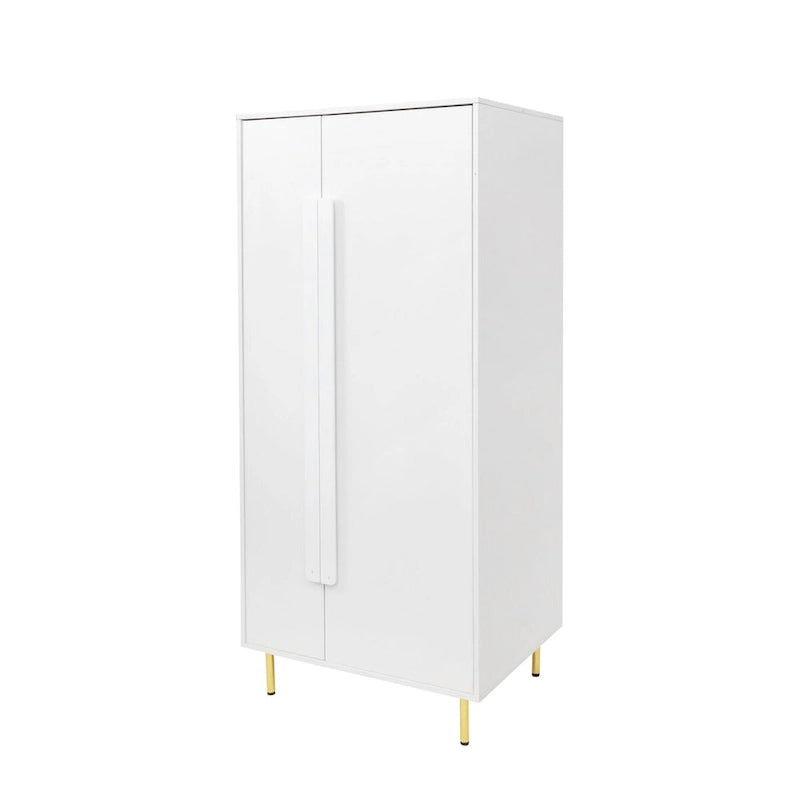 Armoire blanche moderne à 2 portes pour chambre à coucher
