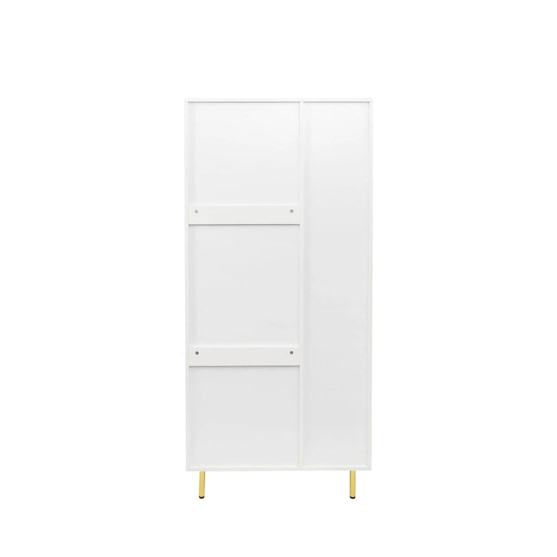 Armoire blanche moderne à 2 portes pour chambre à coucher