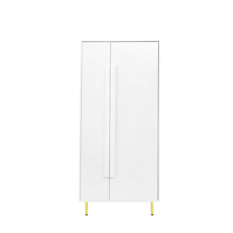 Armoire blanche moderne à 2 portes pour chambre à coucher