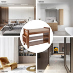 Banc de rangement à chaussures à 2 niveaux pour entrée en bambou - 39,6*11,6*19,6
