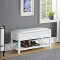 Banc de rangement à chaussures en similicuir et bois