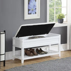 Banc de rangement à chaussures en similicuir et bois