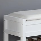 Banc de rangement à chaussures en similicuir et bois