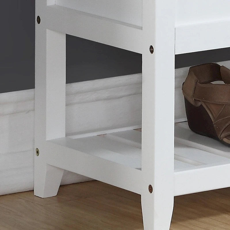 Banc de rangement à chaussures en similicuir et bois