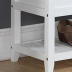 Banc de rangement à chaussures en similicuir et bois