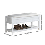 Banc de rangement à chaussures en similicuir et bois
