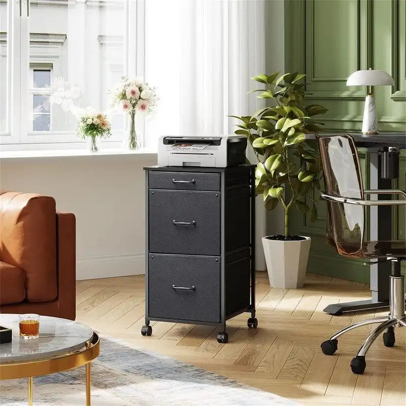 Commode à roulettes pour chambre avec 3 tiroirs - 15.7P x 15.4L x 29.5H
