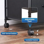 Commode à roulettes pour chambre avec 3 tiroirs - 15.7P x 15.4L x 29.5H