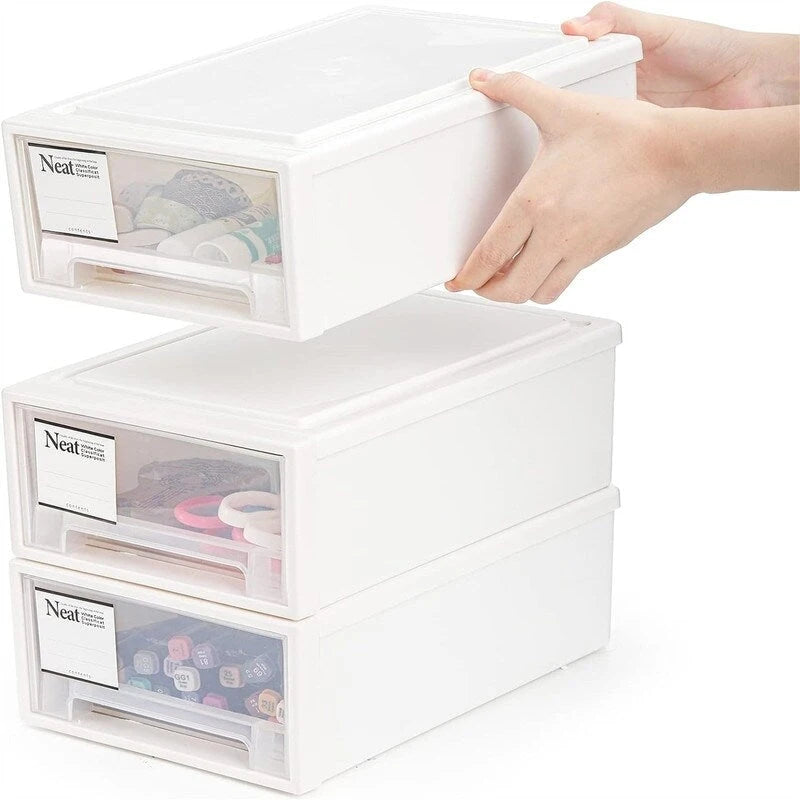 Lot de 3 tiroirs de rangement empilables