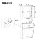 Meuble haut de salle de bain avec panier à linge, grand espace de rangement, panier à linge inclinable et meuble de rangement supérieur