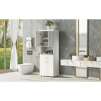 Meuble haut de salle de bain avec panier à linge, grand espace de rangement, panier à linge inclinable et meuble de rangement supérieur
