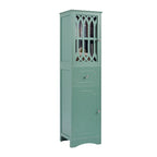 Meuble de salle de bain haut, meuble de rangement autonome avec tiroir et portes, porte en acrylique, étagère réglable