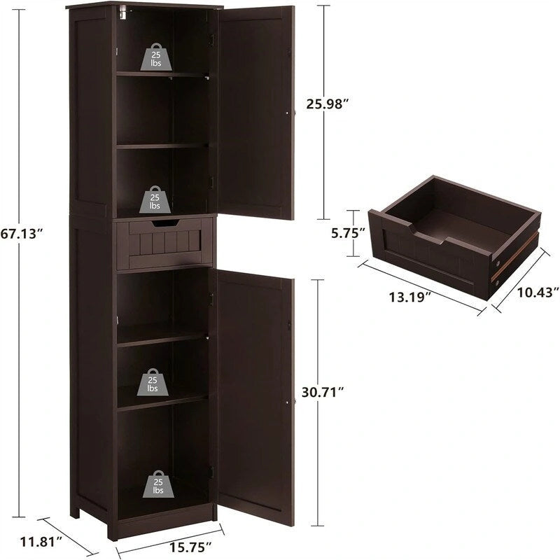 Meuble de rangement de salle de bain à 2 portes